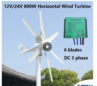 800W 48V Wind Turbine Generator with Controller 6 Blade