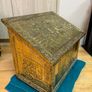 Vintage antique embossed brass fireside log box, coal box Image 8