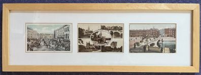 3 Old Postcards of Cork City, Framed Together