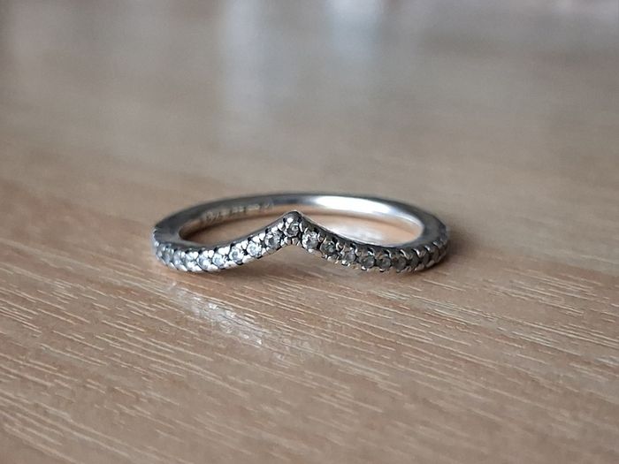 Pandora Sparkling Wishbone silver ring size 54
