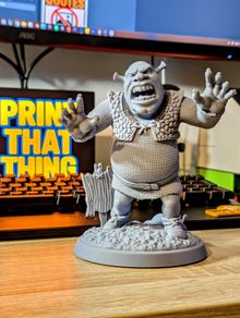 3D Printed HQ Resin Shrek Bust - Ready to Paint