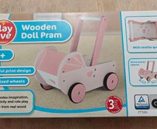 Brand new wooden doll pram