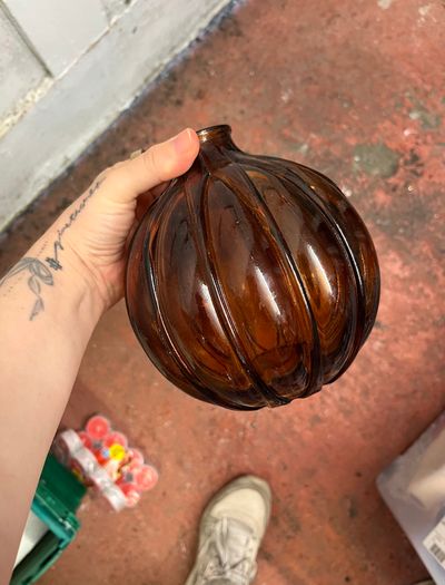 Approx. 40 Clear, Black, Brown, Amber & Gold Vases