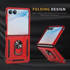 2-in-1 Shockproof Protective Case with Magnetic Ring Stand Foldable Screen Phone Cover for Galaxy Z Flip7 Full Coverage Anti-Drop Bracket Phone Case