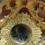 SPHINX Vintage Large Rhombus Openwork Brooch Gold plated with Agate Glass Cabochons Signed Numbered Image 6