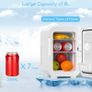 _2 in 1 Mini Fridge, 8 Litre Fridge with Cooling and Heating Function, with LED Makeup Mirror, Suitable for Bedroom, Dormitories, Cars, Good Choice for Makeup and Storage of Cosmetics Image 3