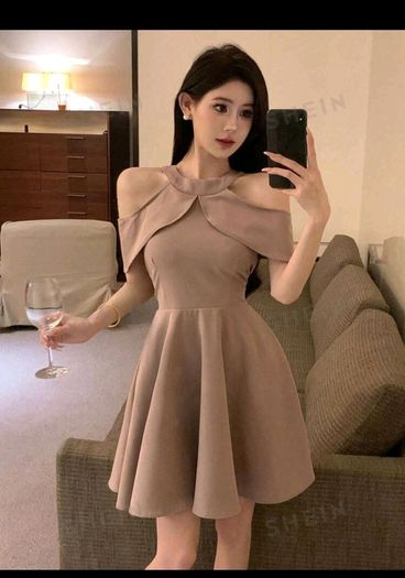 DAZY Women's Open Shoulder A-Line Dress