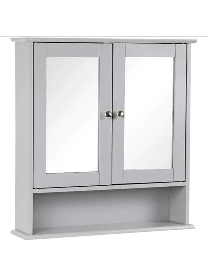 Grey Wall Mounted Bathroom Mirror Cabinet Great Condition