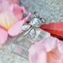 Antique Diamond Cluster Solitaire Ring - Platinum Image 7