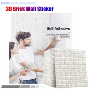 10pcs 3D Wall Sticker Imitation Brick Bedroom Decoration Waterproof Self Adhesive Wallpaper For Living Room Kitchen TV Backdrop