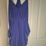 Blue midi dress with racer back and pockets Image 3