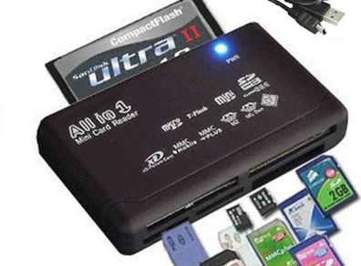 7 In 1 All-In-One Memory Card Reader For USB External Mini SDHC M2 MMC XD CF Read And For Write Flash Memory Card DIY Newest