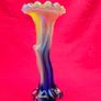 Murano Style Blown Glass . Art Glass  Vase Bent Tree Trunk-Flower Image 3