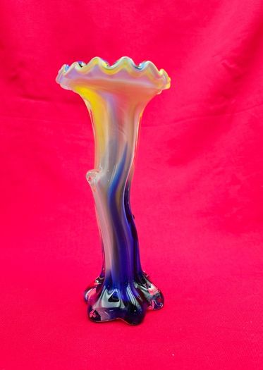 Murano Style Blown Glass . Art Glass  Vase Bent Tree Trunk-Flower