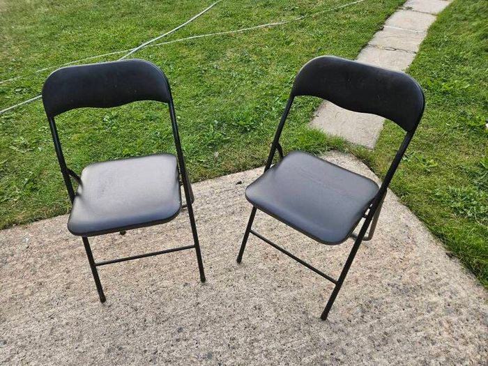 Black foldable chairs