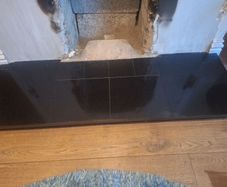 Black granite hearth