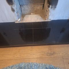 Black granite hearth
