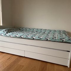IKEA bed frame with pull-out underbed and storage with Mattresses