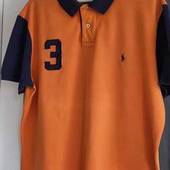 Ralph Lauren POLO Orange & Navy top Sz XL
