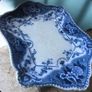 Antique Flow Blue Gravy Boat with Underplate Image 3