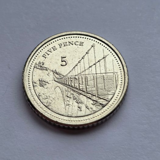 Gibraltar 5 pence Coin Windsor Bridge