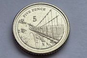 Gibraltar 5 pence Coin Windsor Bridge