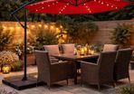 Parasol with LED solar lighting