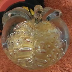 peach glass paper weight,on offer
