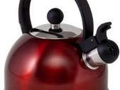 1.5 Litre Burgundy Stainless Steel Camping Whistling Kettle