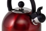 1.5 Litre Burgundy Stainless Steel Camping Whistling Kettle