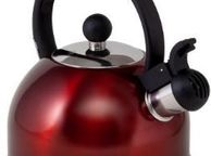main image for ad 1.5 Litre Burgundy Stainless Steel Camping Whistling Kettle