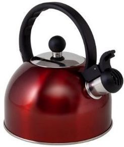 1.5 Litre Burgundy Stainless Steel Camping Whistling Kettle