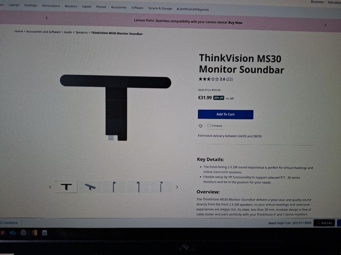 Lenovo thinvision soundbar.