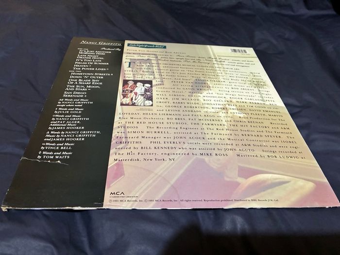 A Nanci Griffith record collection.