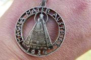 Vintage Magna Mater Austriae 1934 Cut 5 Schilling Silver Coin Pendant