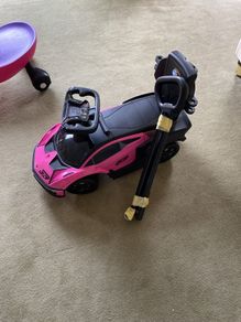Lamborghini Car 2-in-1 Push-Along Ride On Pink