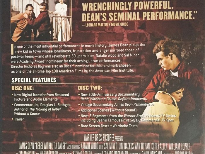 James Dean [1955] Rebel Without A Cause - James Dean, Natalie Wood, Sal Mineo, Jim Backus, Ann Doran, Corey Allen, William Hopper, Nick Adams & Dennis Hopper [2xDVD Movie]