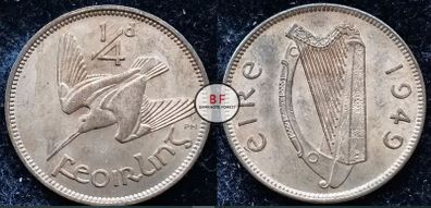[#33] - Ireland 1949 | Irish 1/4d | Farthing | Woodcock | KM.9 | UNC