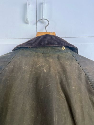 Vintage Barbour A100 Bedale 1990s sage green wax jacket
