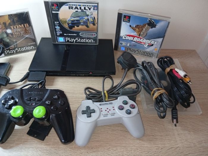 Ps2 Slim With Controllers And Both Ps1 And Ps2 Games And Memory Card