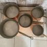 Set of 5 Vintage  Copper Saucepans with Brass Handles Image 2