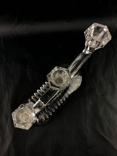 Art Deco crystal candle stand
