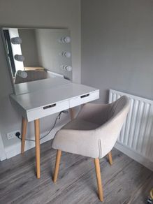 Vanity Table & Hollywood Mirror (+ Chair)