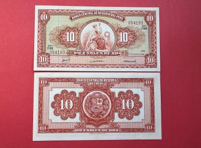 Peru. 10 Soles De Oro  1968. Pick 84a. ( Uncirculated )