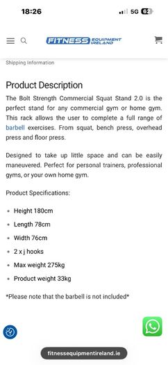 Bolt Branded Heavy Duty Squat Stands, Like New!