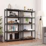 _5 Tier Set of 2 Storage Rack Units Holds 650 kg (130 kg per shelf) Adjustable Shelves Industrial Style Living Room Kitchen Image 5