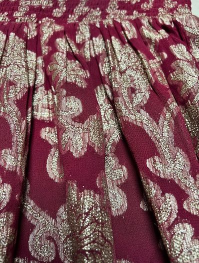 Christmas burgundy viscose Skirt