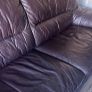 Dark brown leather sofa Image 3