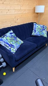 velvet blue sofa