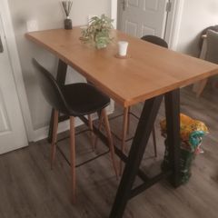 Breakfast bar and two chairs